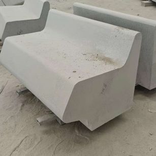 嘉峪关 芝麻白花岗岩异形坐凳，石凳