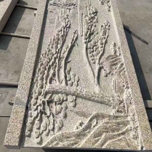 嘉峪关 黄金麻雕刻板浮雕迎客松