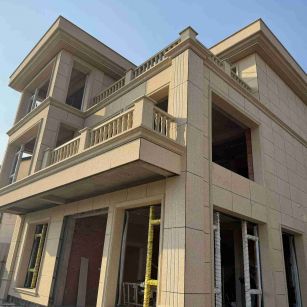 嘉峪关 黄金麻花岗岩石材荔枝面外墙干挂效果展示