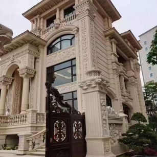 嘉峪关 黄金麻花岗岩别墅外墙干挂效果展示