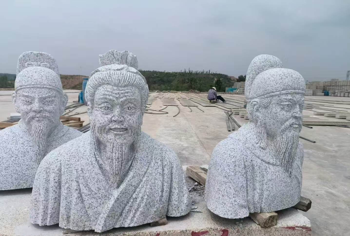嘉峪关 白麻花岗岩石材人物立体雕刻