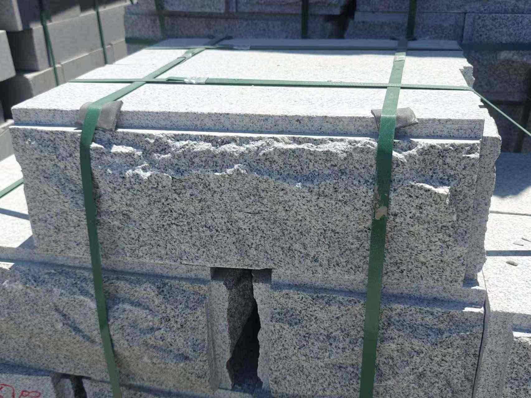 嘉峪关 芝麻白花岗岩自然面成品