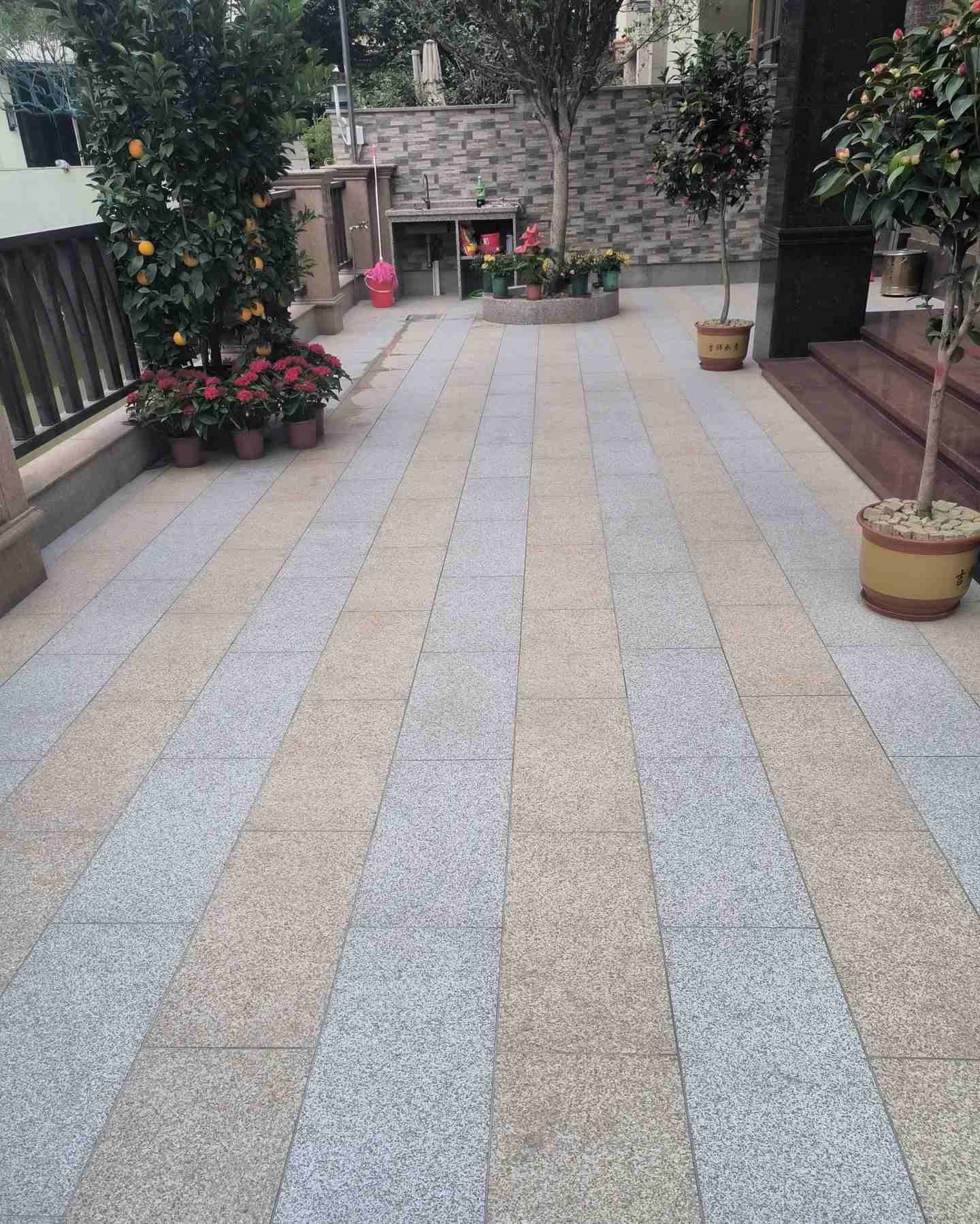 嘉峪关 黄金麻白麻荔枝面庭院铺装展示